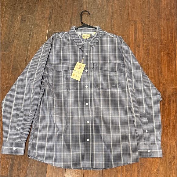 Ely Cattleman Navy Plaid Casual Shirt - Picture 1 of 3